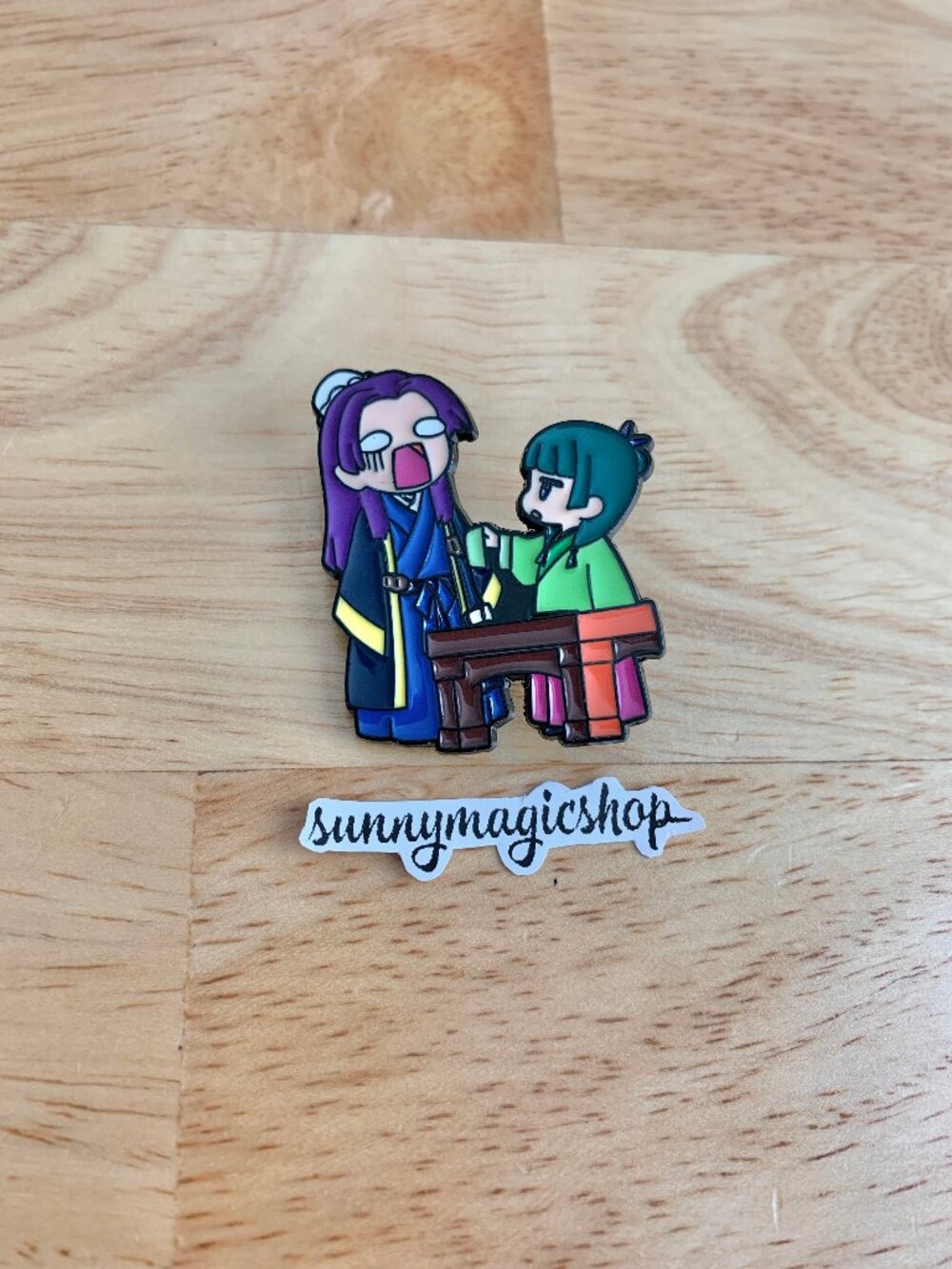 The Apothecary Diaries Anime Pretty Chibi Enamel Pin Jinshi White Eyes Maomao